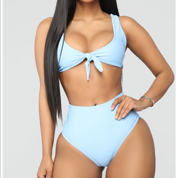 Fashion Nova Other - Blue High-Waisted Bathing Suit